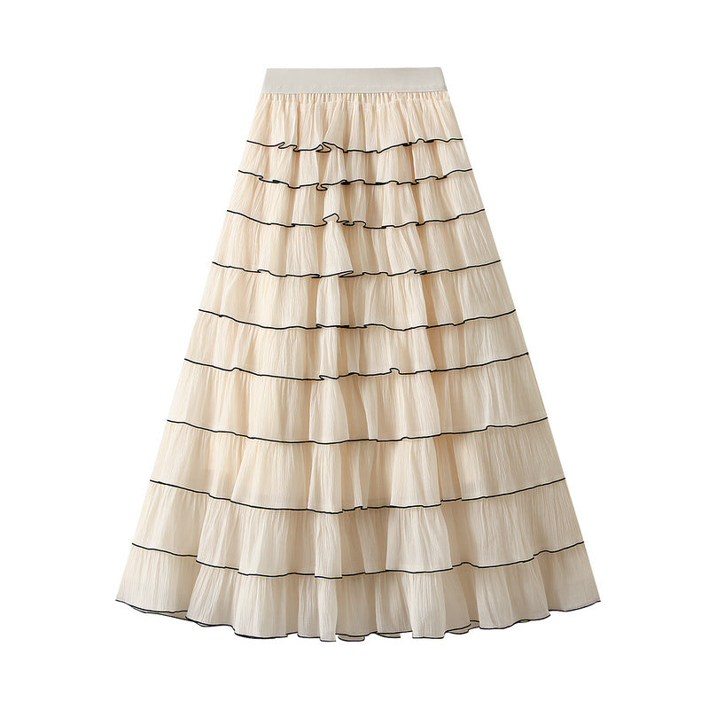 Shadow Line Layered Skirt - APRICOT