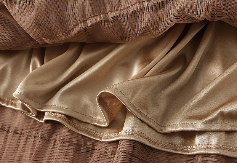 Shadow Line Layered Skirt - KHAKI