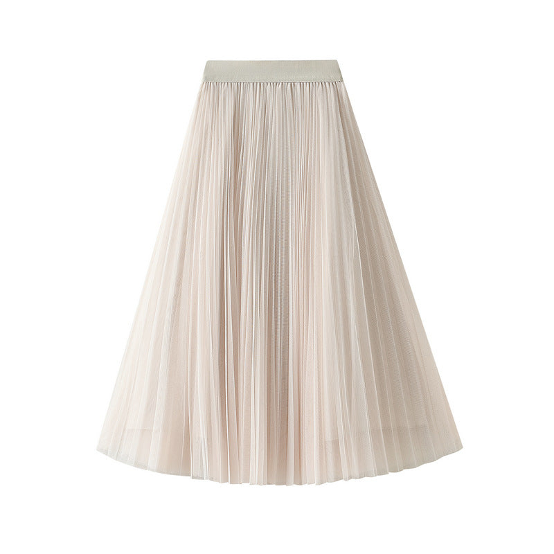 Sheer Layered Flare Skirt - APRICOT