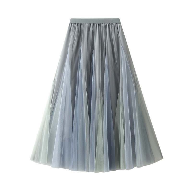 Soft Symphony Double Layer Tulle Skirt in Blue