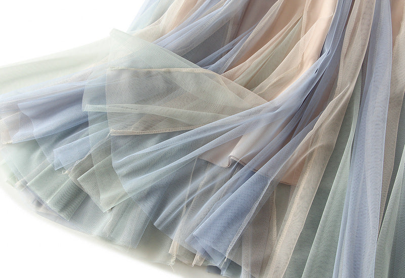 Soft Symphony Double Layer Tulle Skirt in Apricot