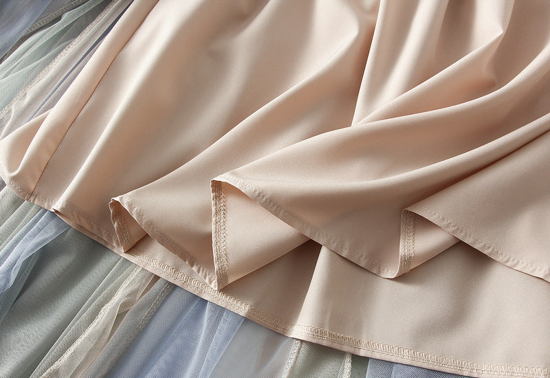 Soft Symphony Double Layer Tulle Skirt in Apricot