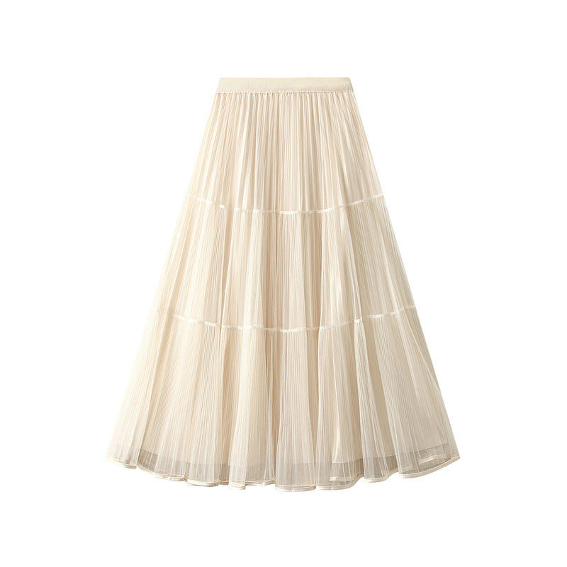 Reversible Velvet and Chiffon Skirt in Apricot