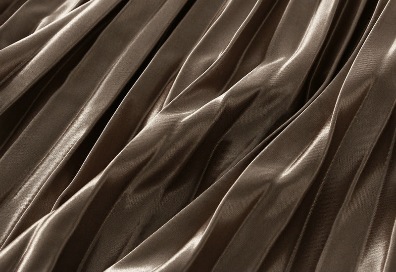 Reversible Velvet and Chiffon Skirt in Khaki