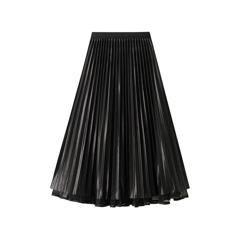 Reversible Velvet and Chiffon Skirt in Black