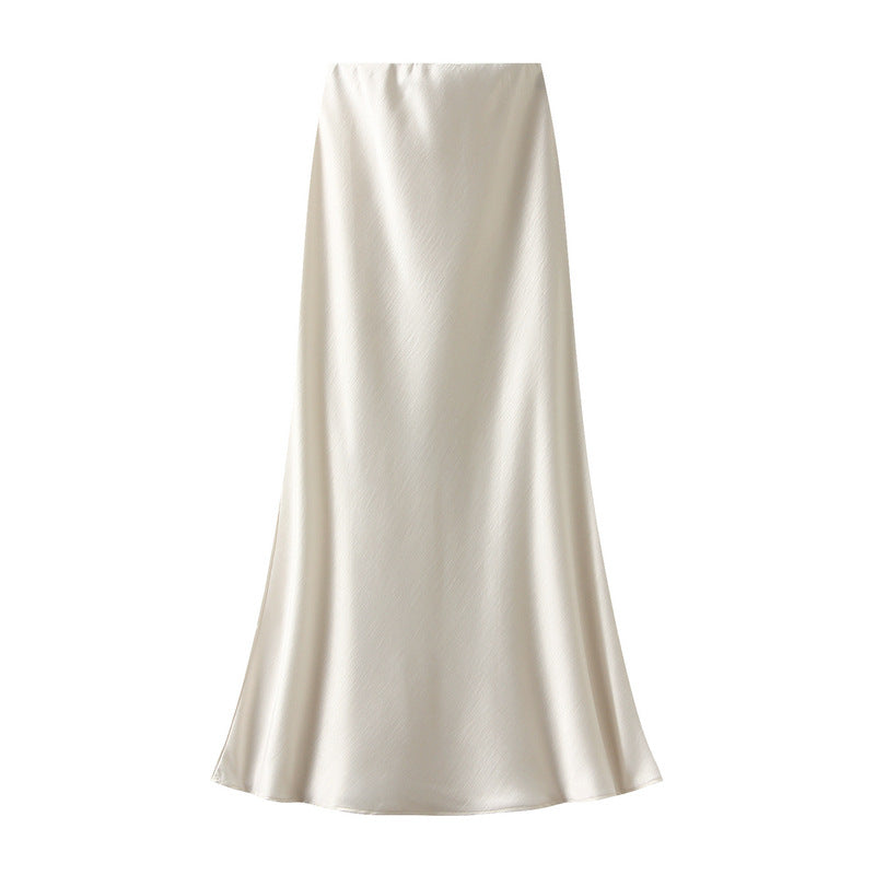 Satin Skirt in Apricot