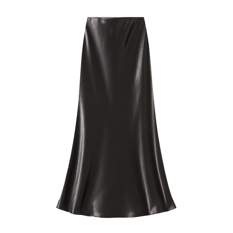 Satin Skirt in Black