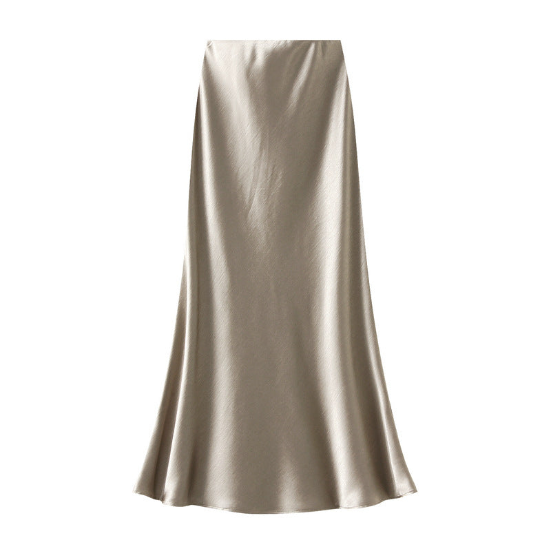 Satin Skirt in Champagne