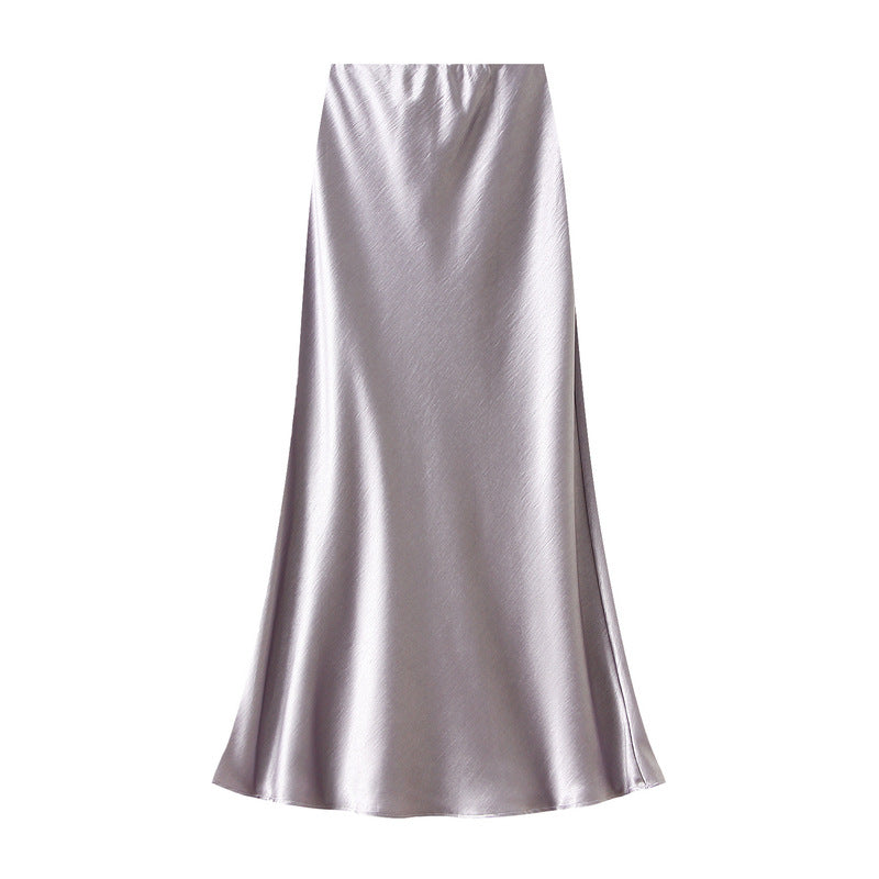 Satin Skirt in Light Purple