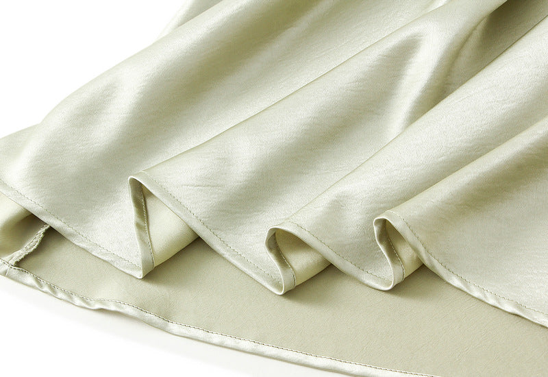 Satin Skirt in Light Green
