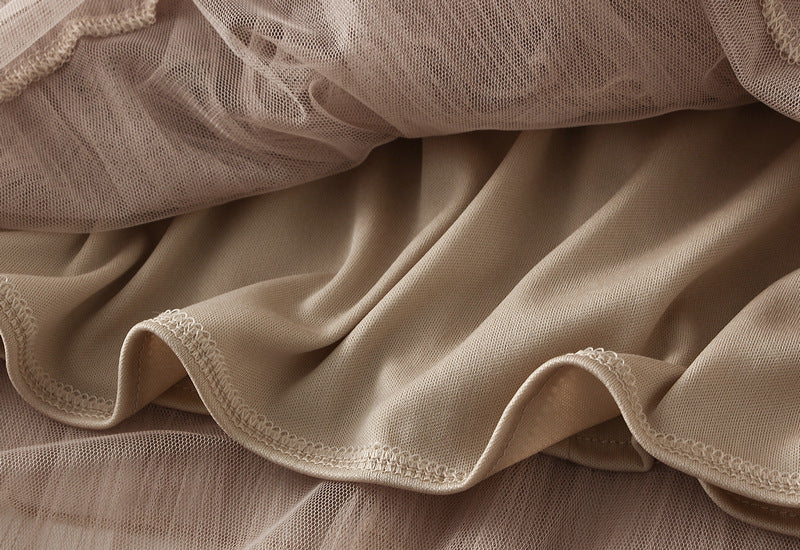 Florentine Pleated Tulle Skirt - KHAKI