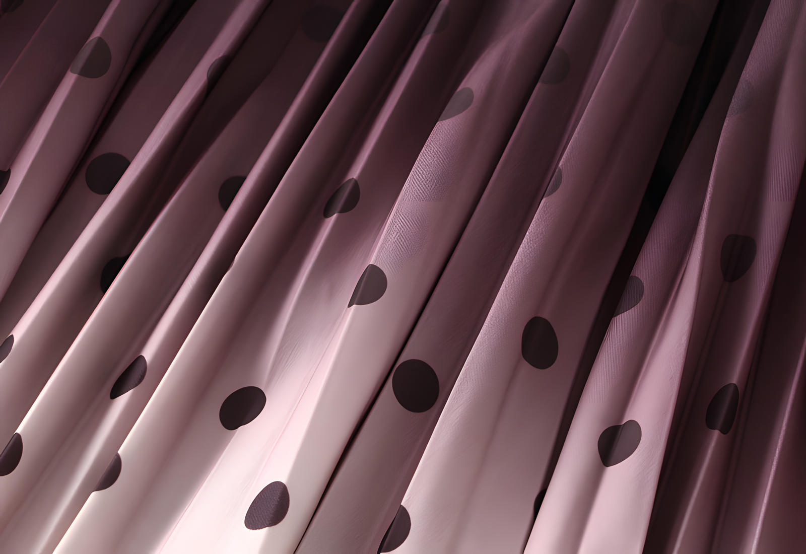 Gradient Pleated A Line Polka Dot Chiffon Skirt - 2125_PD_PINK