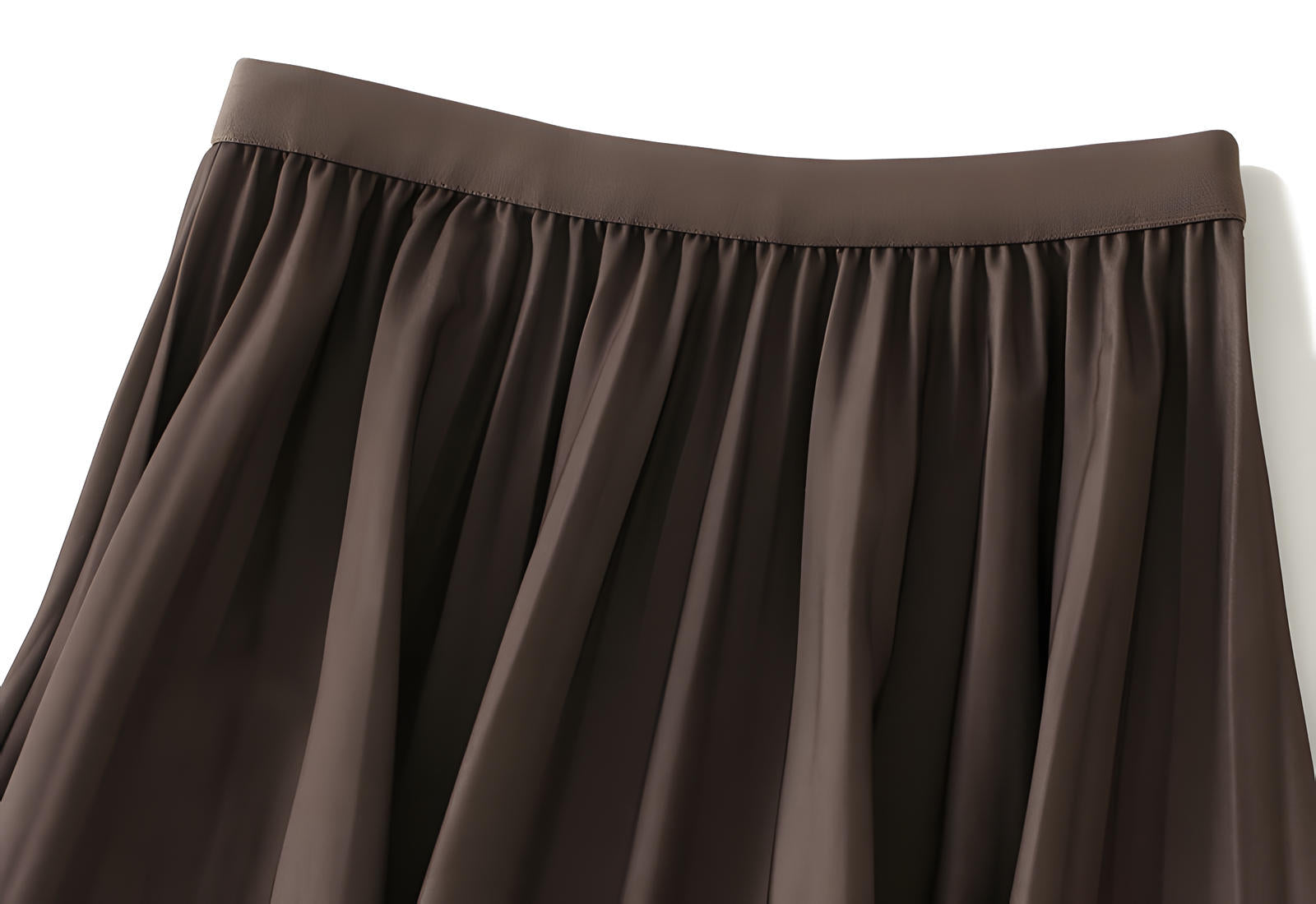 Gradient Pleated A Line Polka Dot Chiffon Skirt - 2125_PD_KHAKI