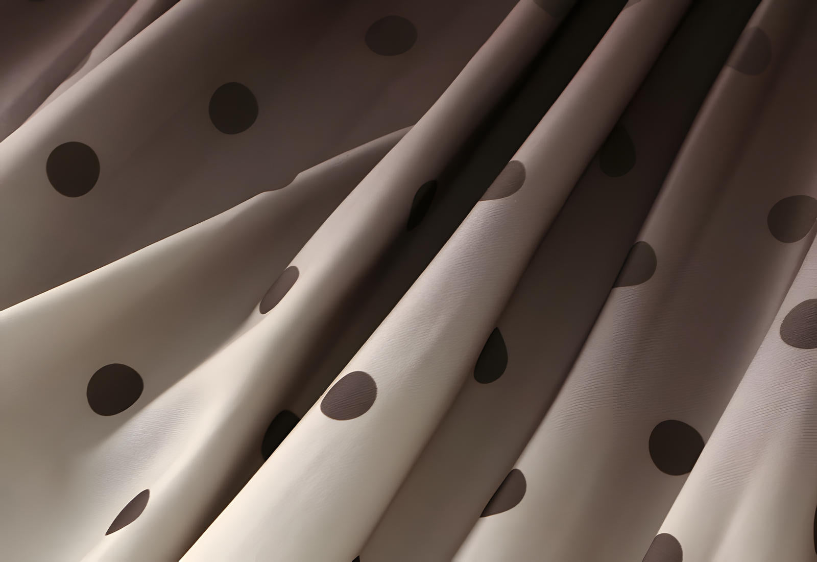 Gradient Pleated A Line Polka Dot Chiffon Skirt - 2125_PD_KHAKI