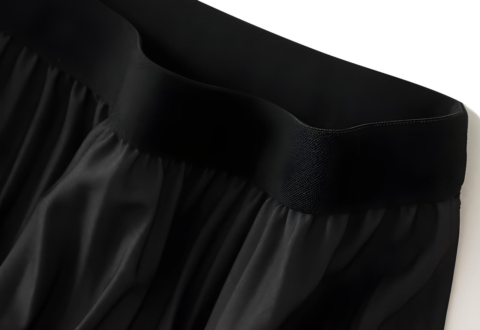 Gradient Pleated A Line Polka Dot Chiffon Skirt - 2125_PD_BLACK