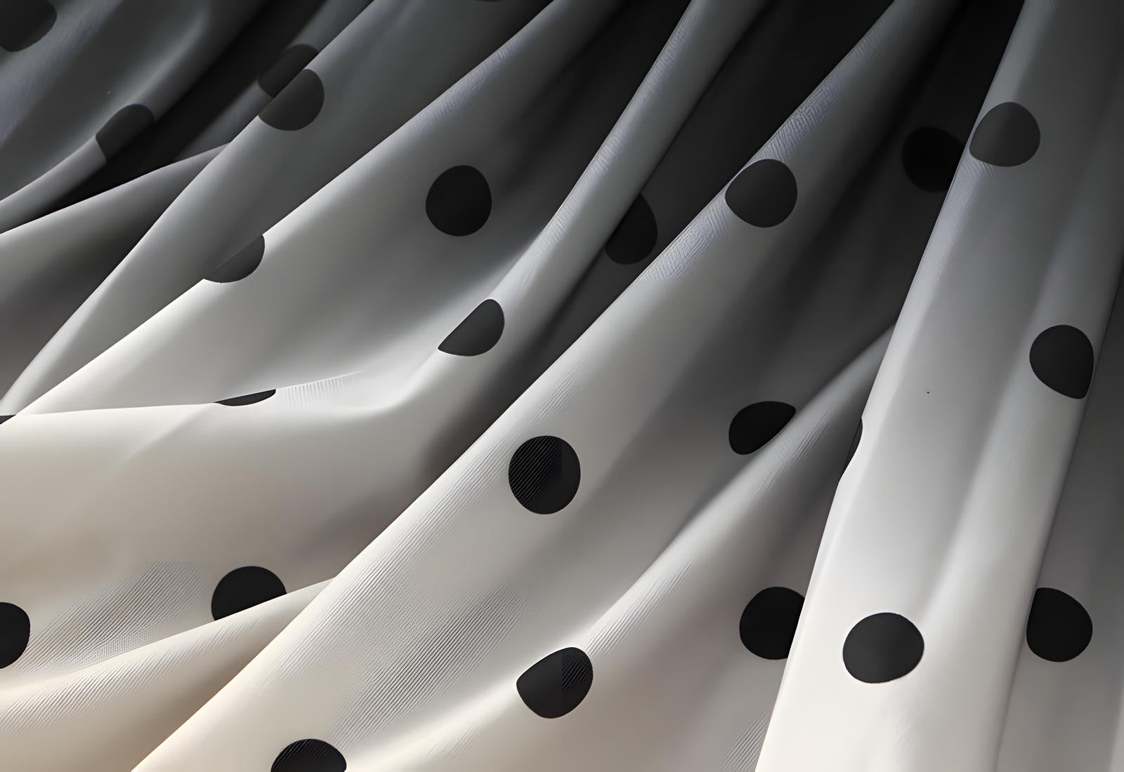 Gradient Pleated A Line Polka Dot Chiffon Skirt - 2125_PD_BLACK