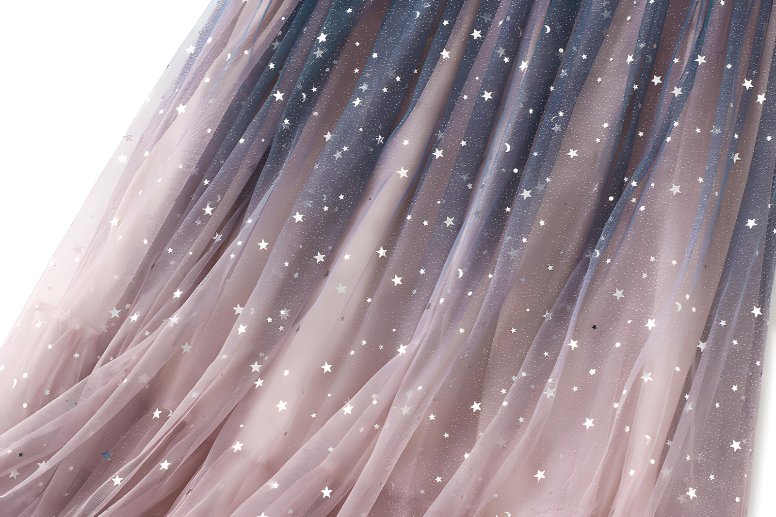 Star Sequin Mesh A Line Skirt - 8170_PINK