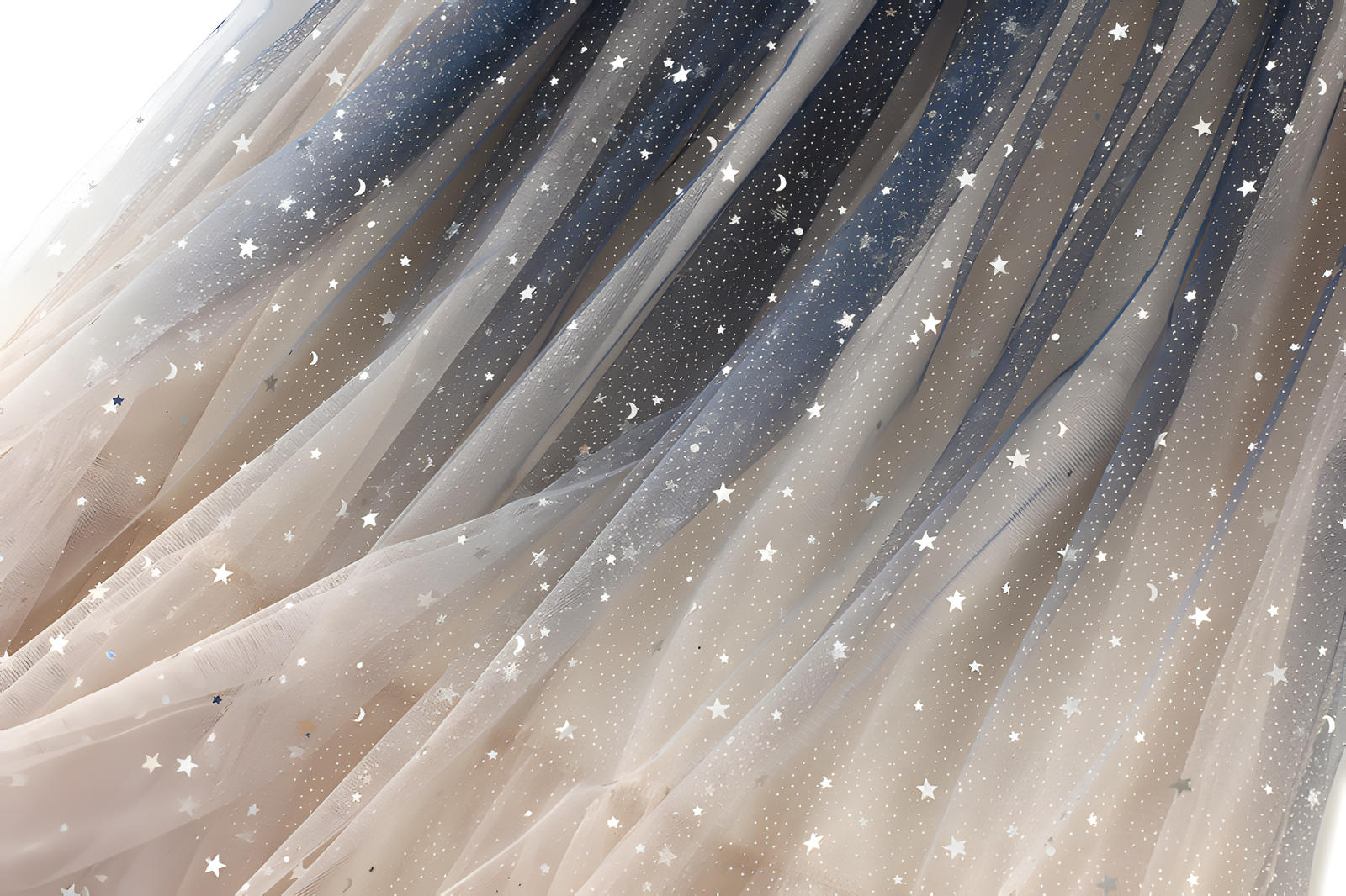 Star Sequin Mesh A Line Skirt - 8170_APRICOT