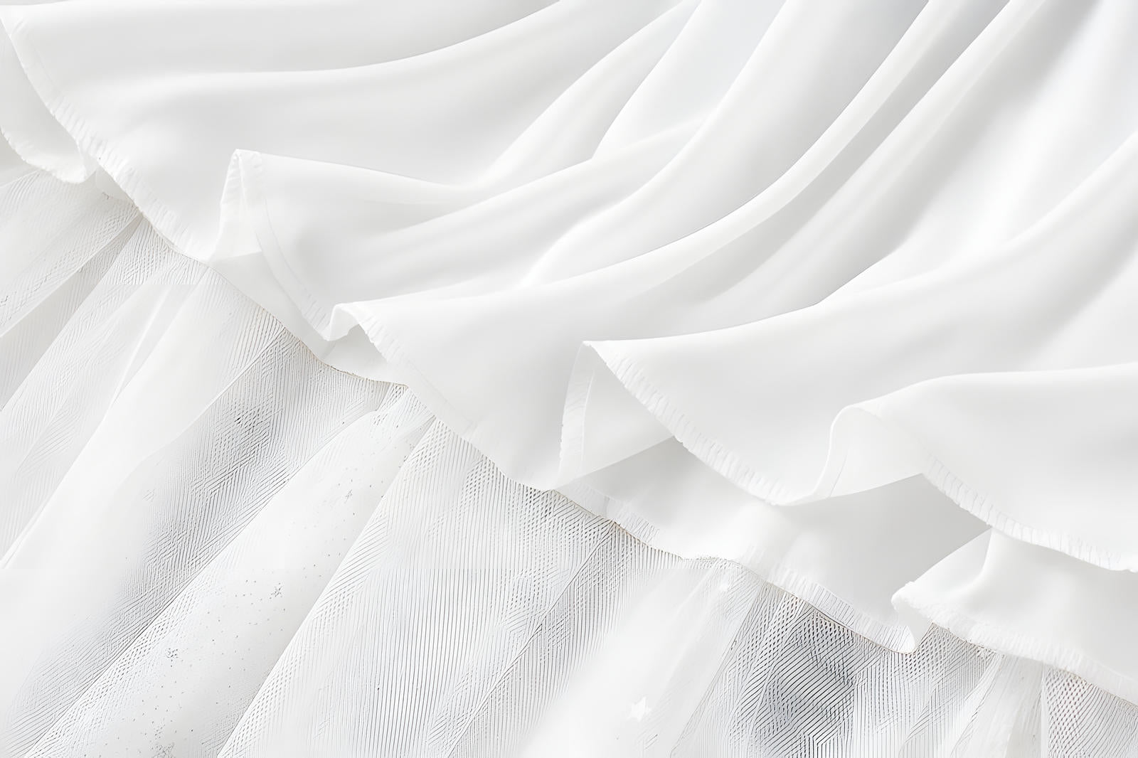 Star Sequin Mesh A Line Skirt - 8170_WHITE