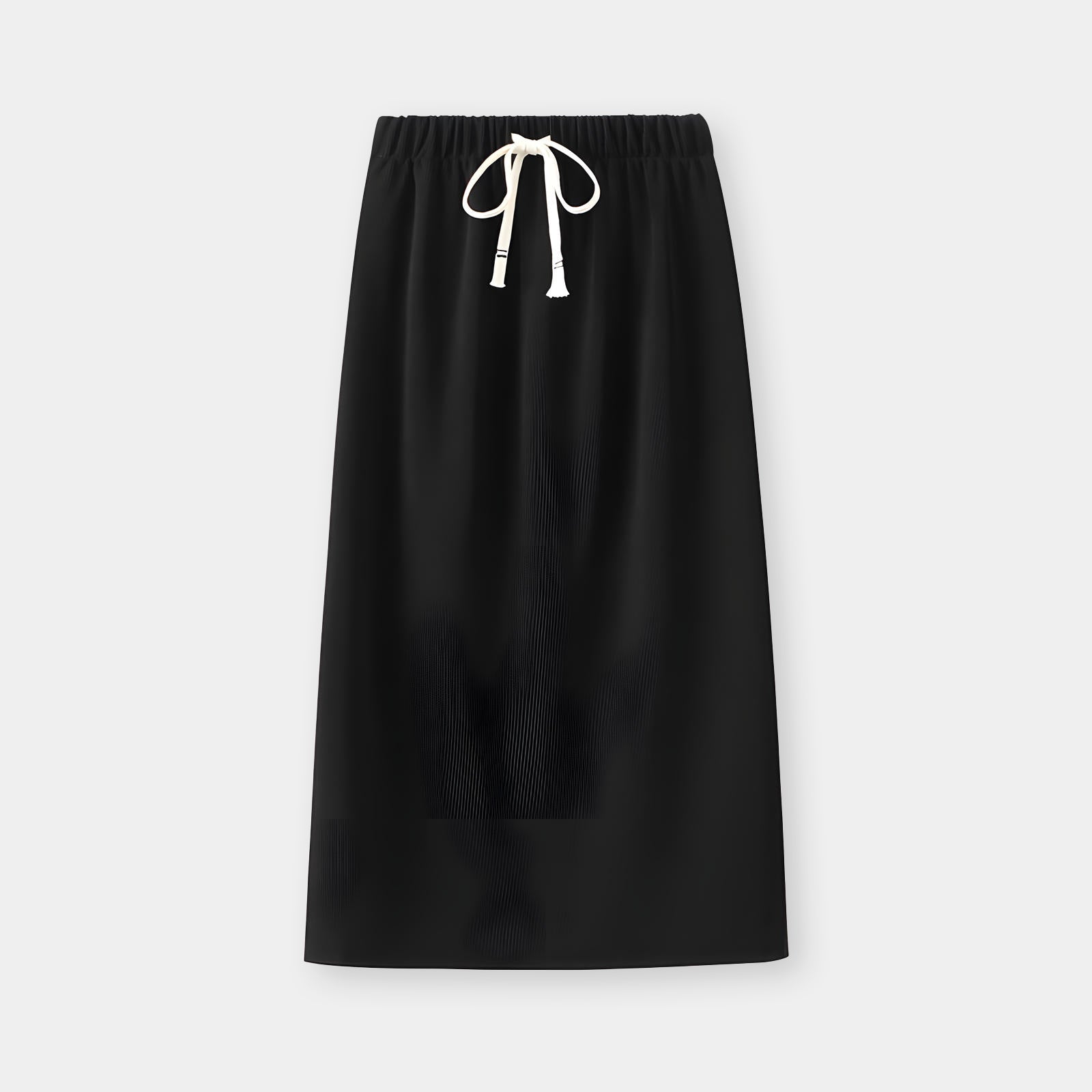 Knitted Body-con Pencil Midi Skirt - 8699_BLACK