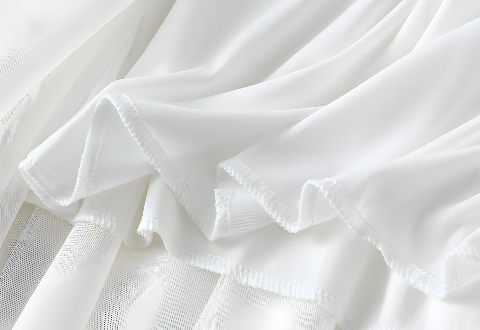 Irregular Mesh Skirt With Belt - 8808_APRICOT