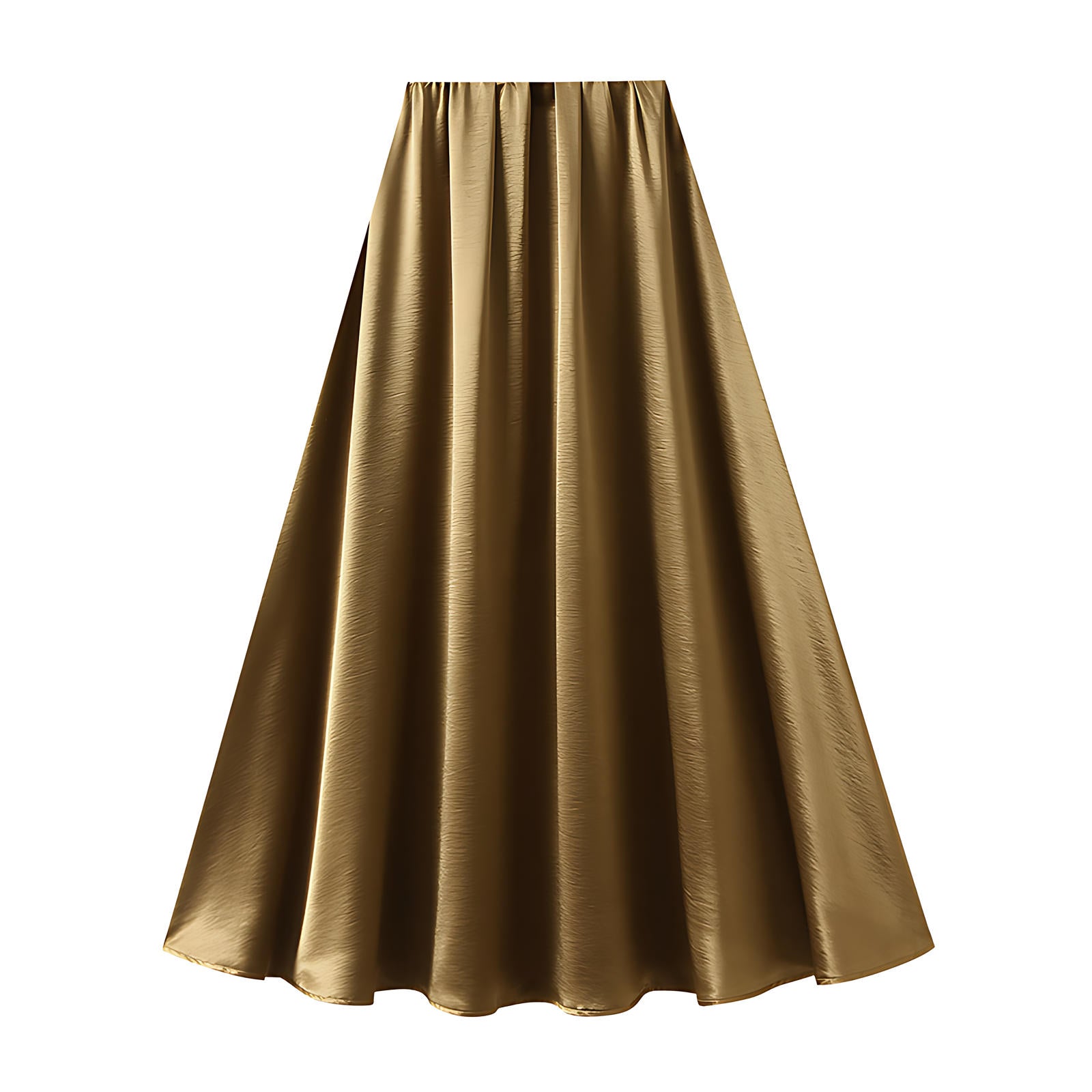 Luxe Satin Drape A-Line Skirt with Fluid Elegance - 9903-1_GOLD_L
