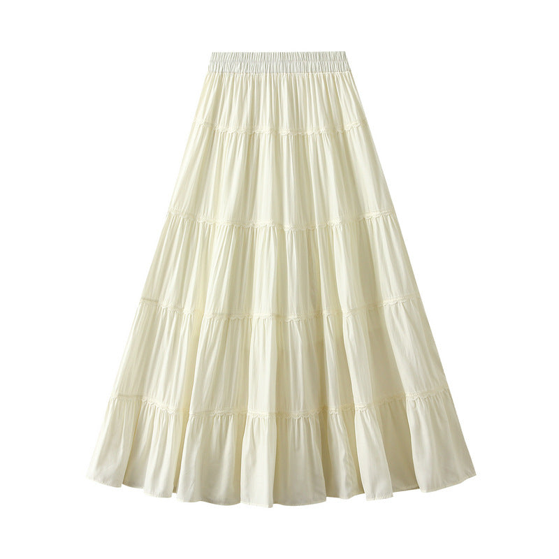 Vanilla Breeze Cotton Tiered Maxi Skirt - 9078_APRICOT