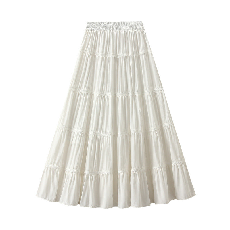Ivory Dreamcatcher Tiered Skirt - 9078_WHITE