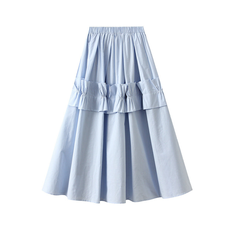 Sky Breeze Ruffle-Tiered Maxi Skirt - 2507_BLUE