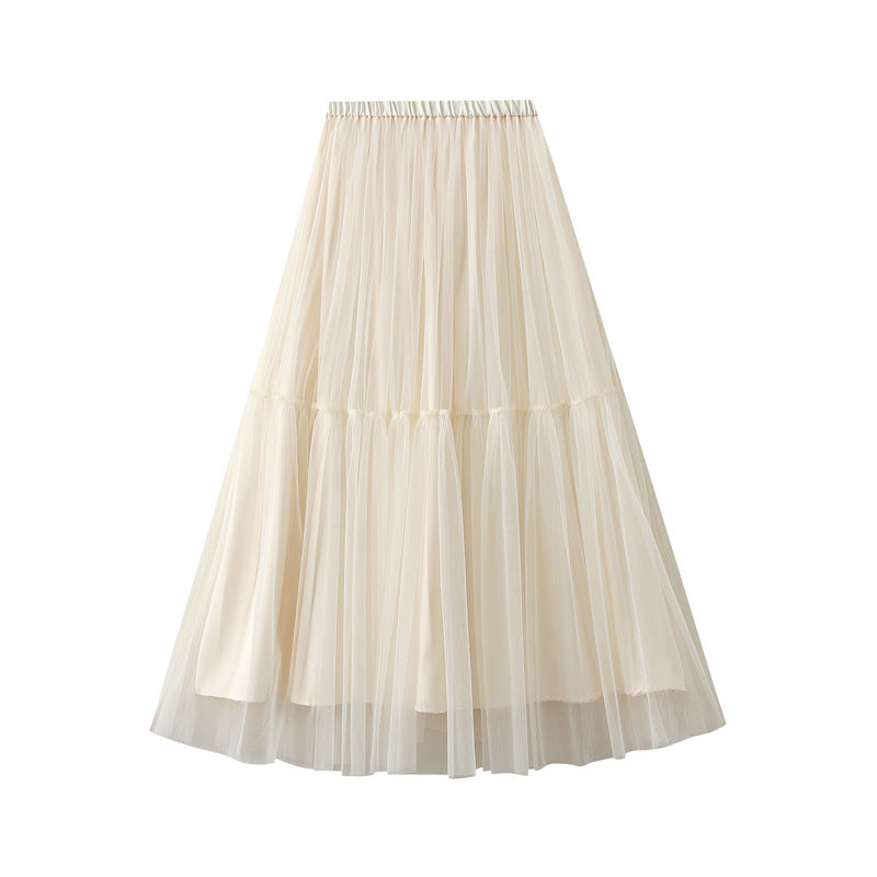 Whispering Tulle A-Line Skirt - 0826_APRICOT
