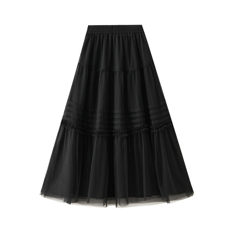 Midnight Whimsy Layered Tulle Skirt - 0509_BLACK