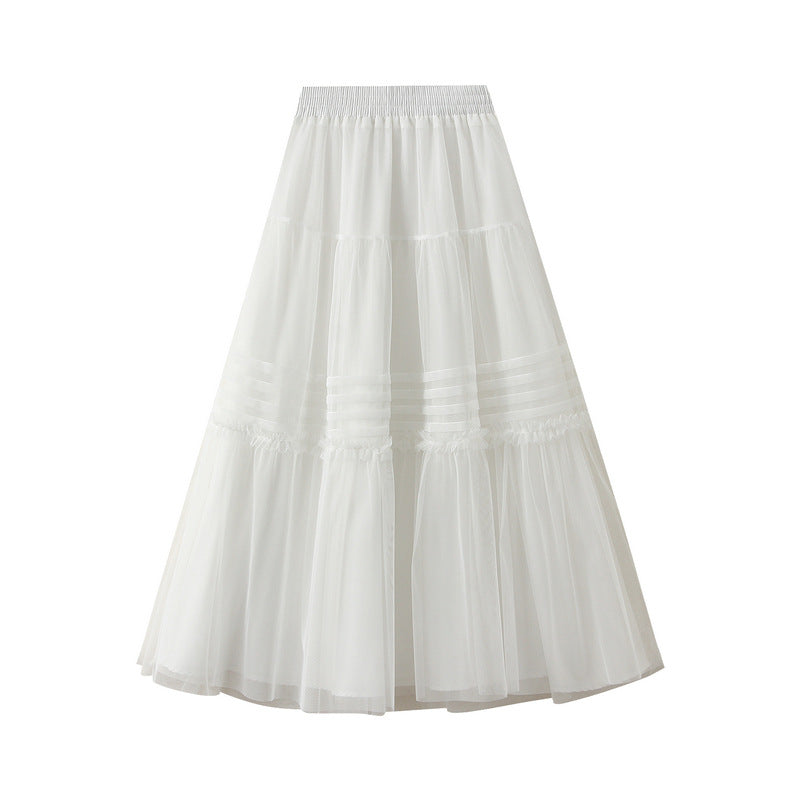 Snowveil Tulle Maxi Skirt - 0509_WHITE