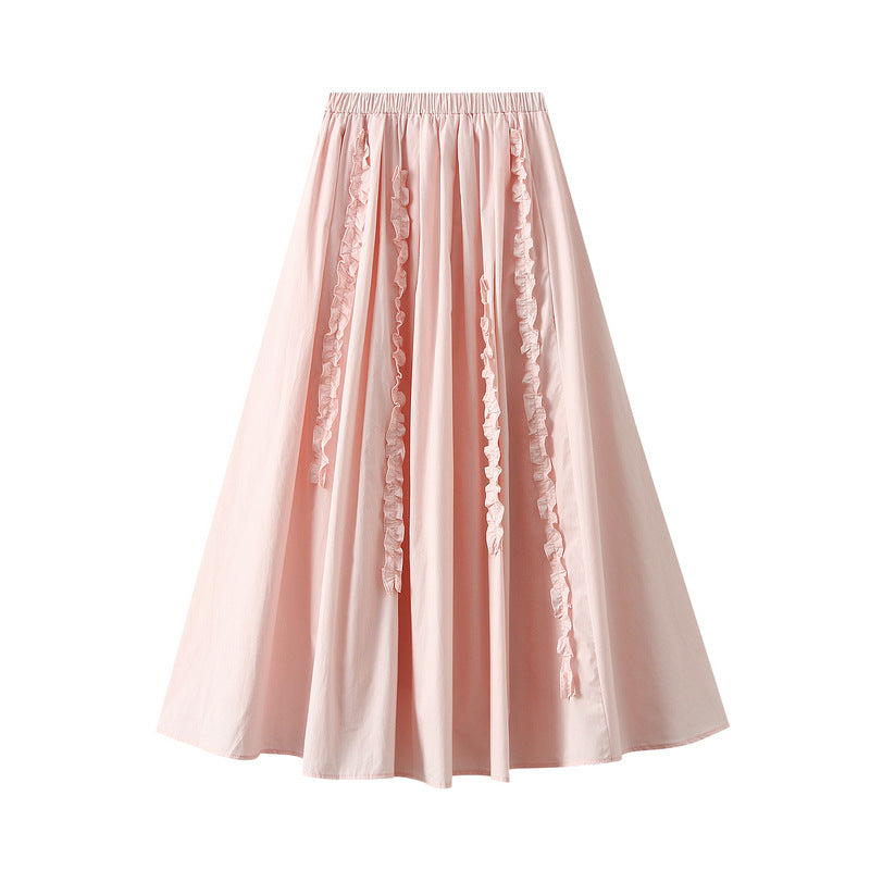 Blush Petal Ruffle Skirt With Pocket - 2506_PINK
