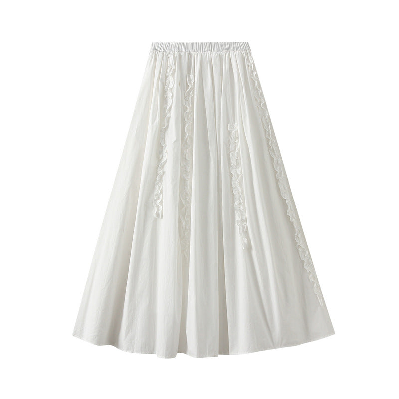 Ivory Whisper Ruffle Skirt With Pocket - 2506_WHITE