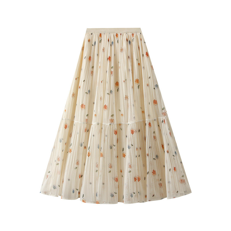 Reversible Blossom Breeze Tiered Skirt - 8935_APRICOT