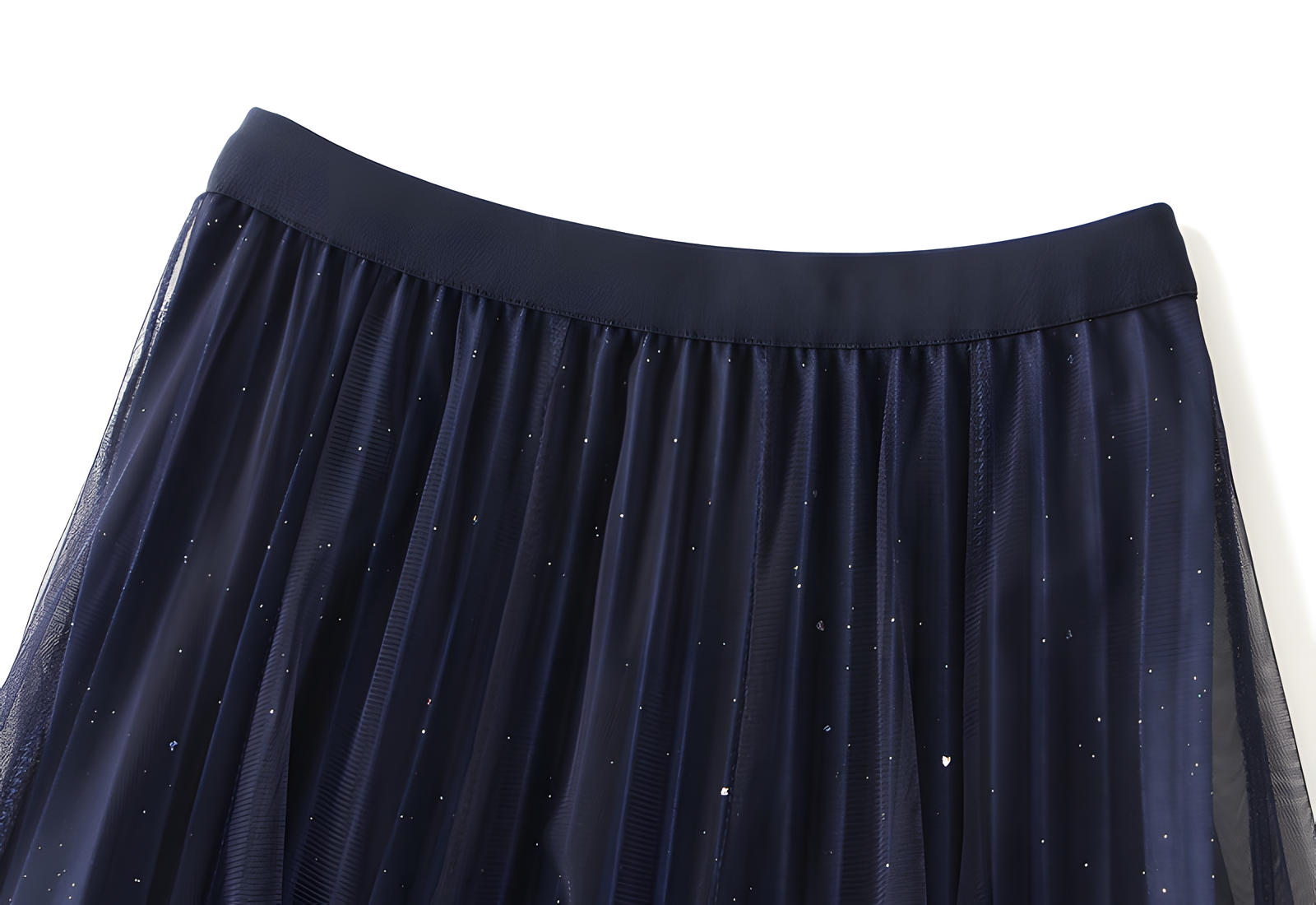 Starry Sky Gradient Pleated Mesh Skirt - D1810_STR_BLUE