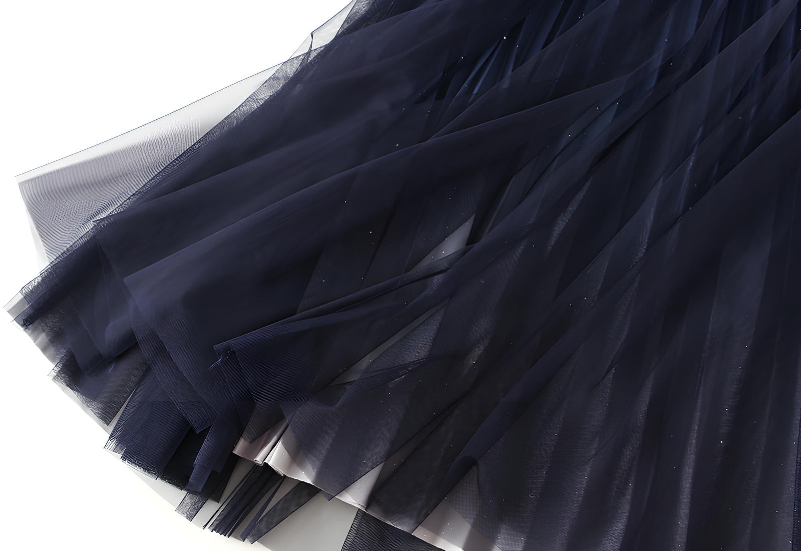 Starry Sky Gradient Pleated Mesh Skirt - D1810_STR_BLUE