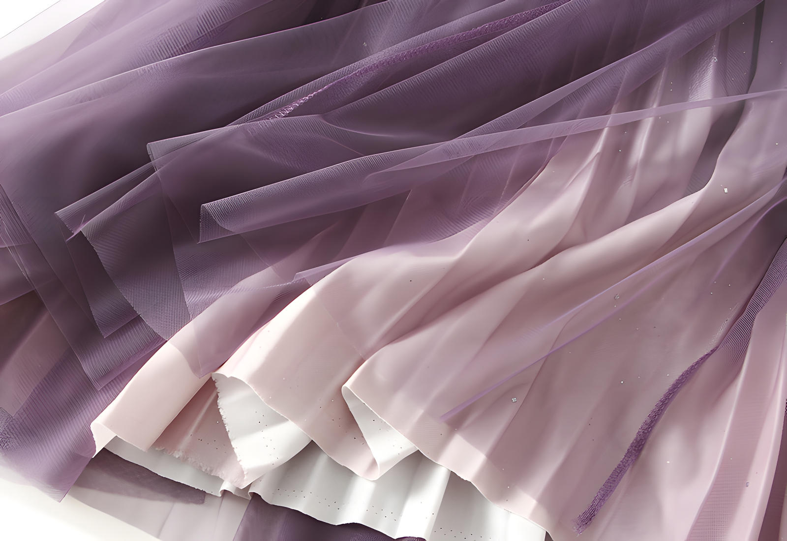 Starry Sky Gradient Pleated Mesh Skirt - D1810_STR_PURPLE