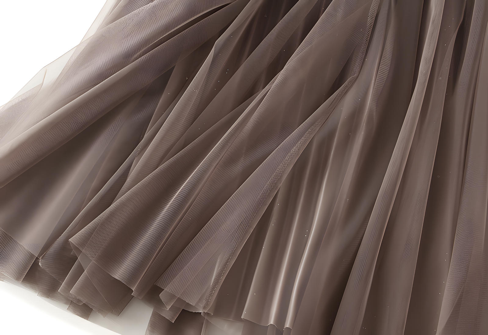 Starry Sky Gradient Pleated Mesh Skirt - D1810_STR_BROWN