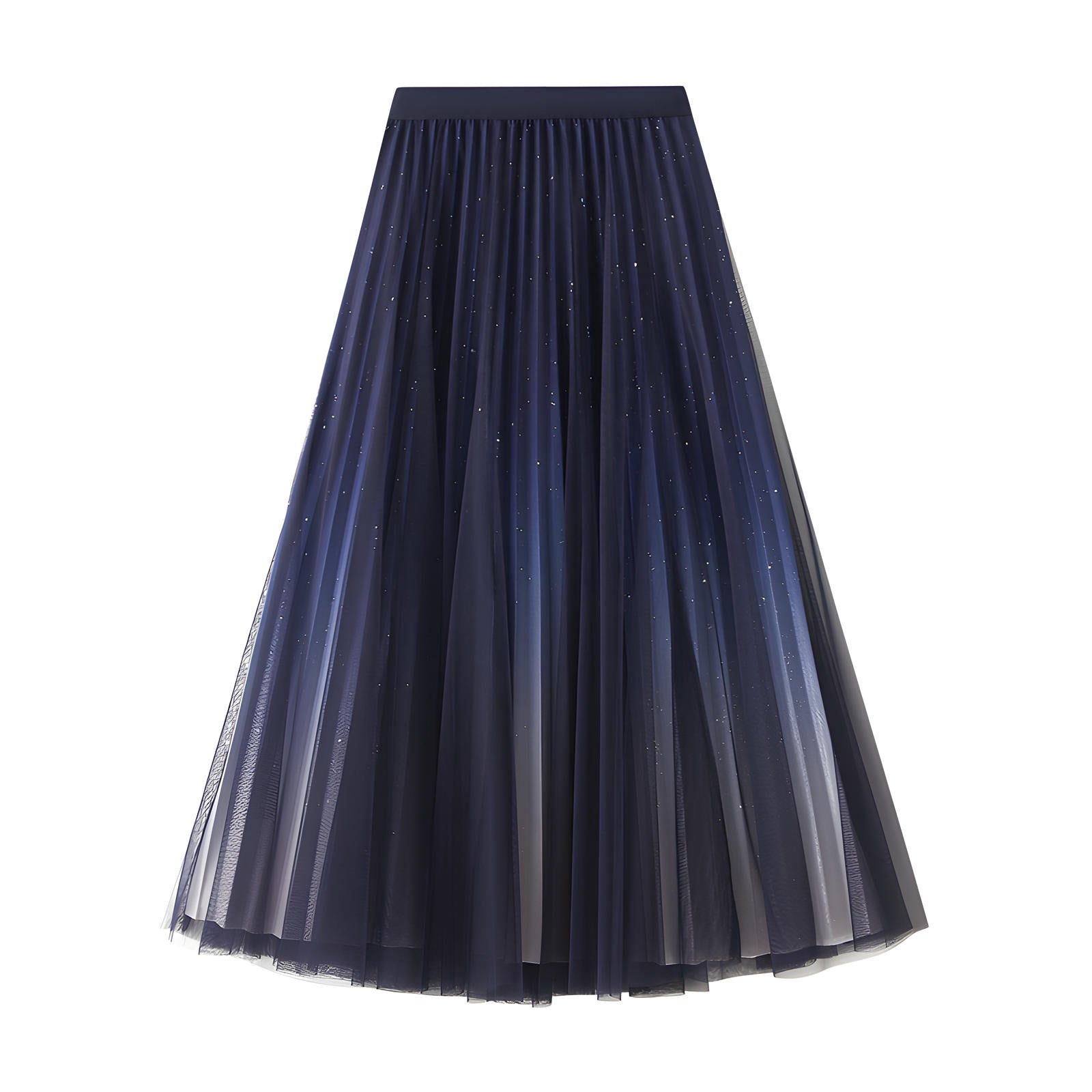 Starry Sky Gradient Pleated Mesh Skirt - D1810_STR_BLUE