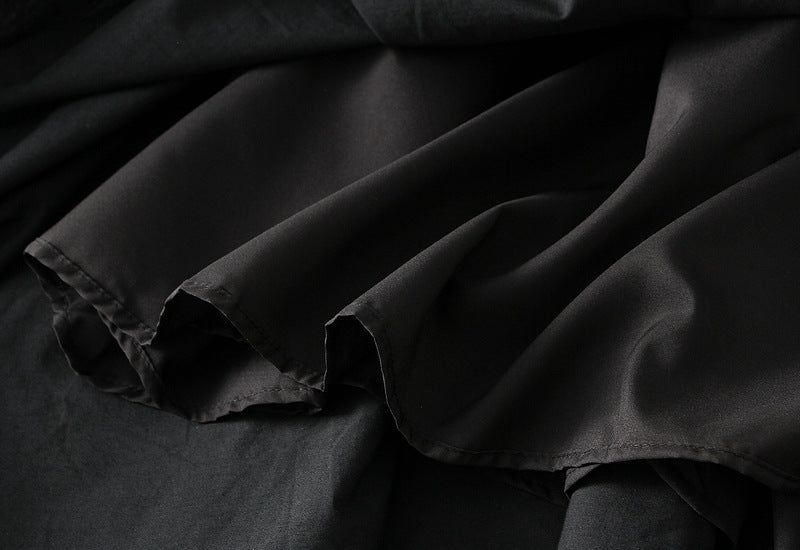 Chic Noir Ruffle-Tiered Maxi Skirt - 2507_BLACK