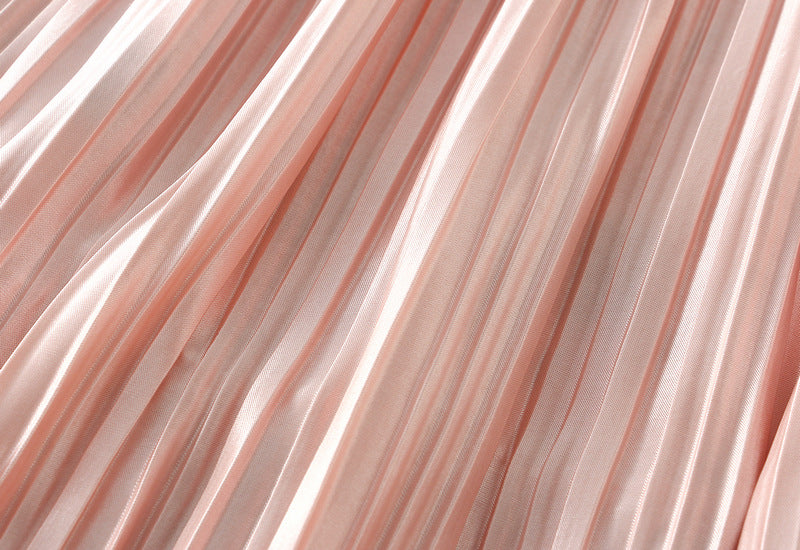 Reversible Rosewood Garden Pleated Skirt - 8331_PINK