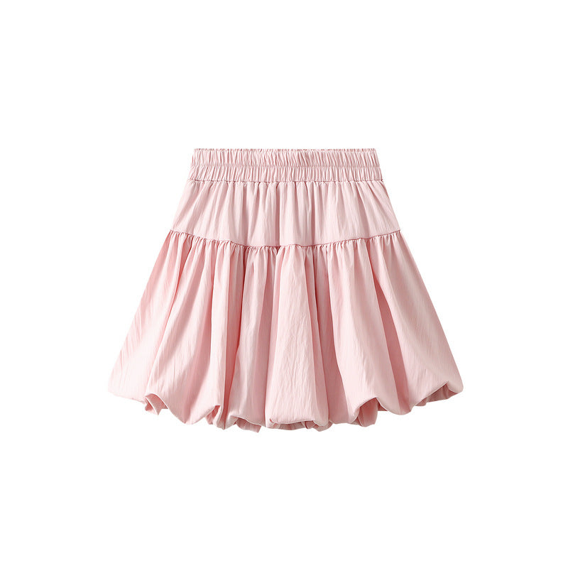 Pink Puff Mini Skirt with Bow Details