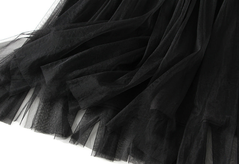 Moonlight Noir Tulle Skirt - 0826_BLACK