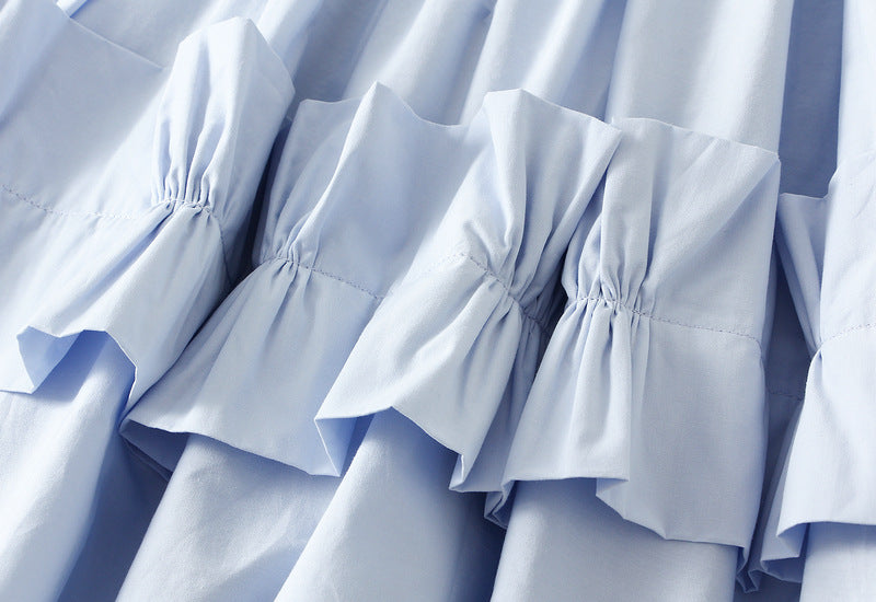 Sky Breeze Ruffle-Tiered Maxi Skirt - 2507_BLUE