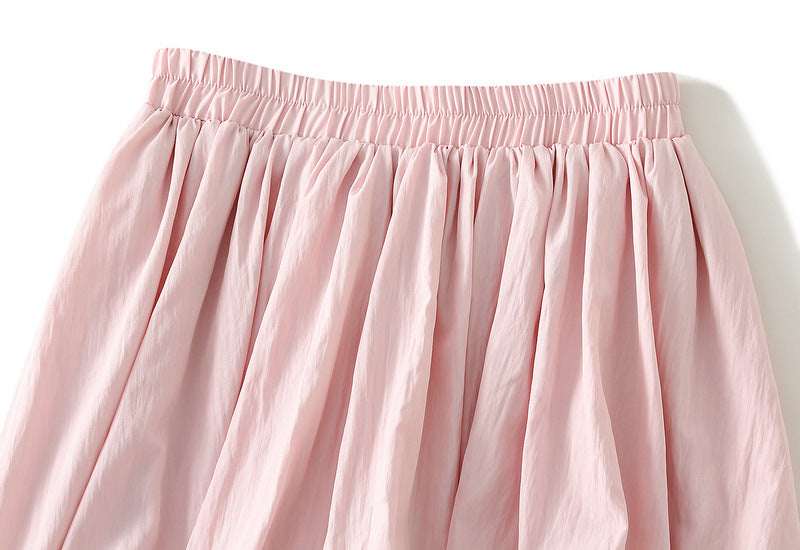 Pink Bubble Hem Mini Skirt