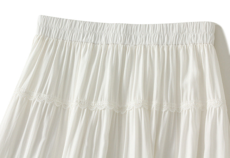 Ivory Dreamcatcher Tiered Skirt - 9078_WHITE