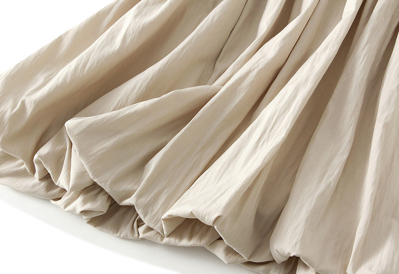 Beige Bubble Hem Mini Skirt