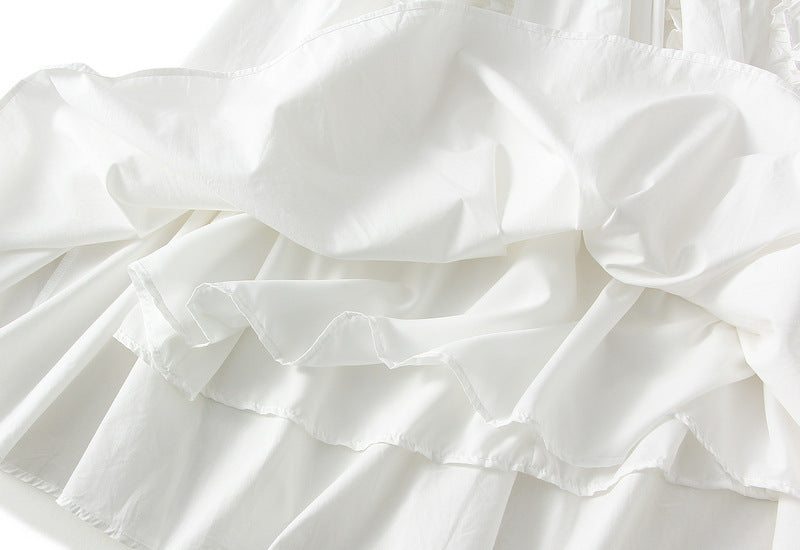 Ivory Whisper Ruffle Skirt With Pocket - 2506_WHITE