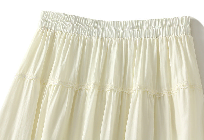 Vanilla Breeze Cotton Tiered Maxi Skirt - 9078_APRICOT